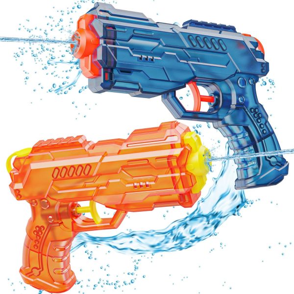 Water Gun for Kids - Squirt Gun Adults Summer Super Water Blaster Soaker Water Guns Toys for Boys Girls Toddler, 2 Pack Small Watergun for Swimming Pool Beach Yard Outdoor Fighting Toy(Blue Orange