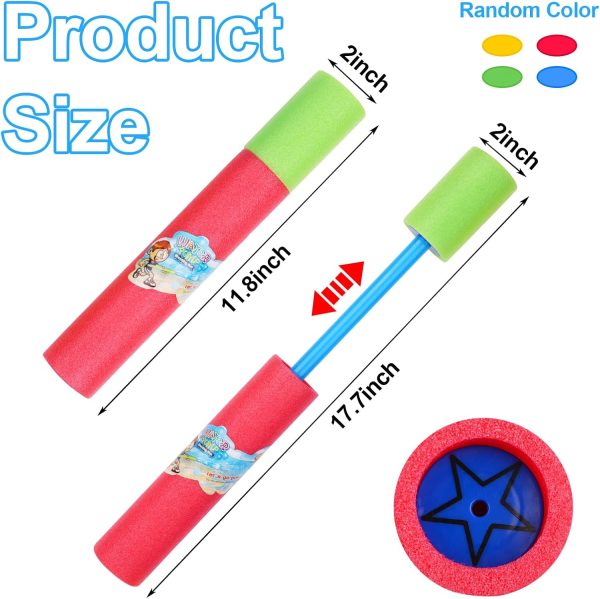 6pack Super Water Squirt Guns Foam Water Shooter Toys for Summer Pool Beach Game Party Favors