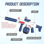 Electric Water Gun With Light Up,Auto Water Gun,Squirt Gun Blaster Up to 32 FT Long Range,Outdoor Party Shooting Game Toy With 2 Batteries & 2 Water Tanks,Ideal Summer Watergun Gift for Kids & Adults.