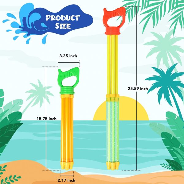 2 Packs Water Guns for Kids Adults,Blast Water from 4 nozzles with Long Range,Squirt Guns Water Blaster Pool Toys High Capacity for Boys Girls