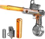 Powerful Electric Water Gun, Glowing Silencer, Automatic Squirt Gun up to 32Ft Long Range, 300 Water Shots, Classic Strong Squirt Gun, Summer Outdoor Swimming Pool Water Toy for Adult/Kids Gray