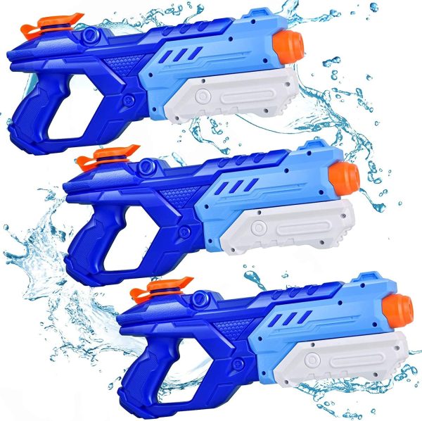 3 Pack Water Guns for Kids Adults - 600CC Squirt Water Toy Gun Super Blaster Soaker Long Range High Capacity Swimming Pool Beach Outdoor Fighting Toy for Boys Girls (Blue)
