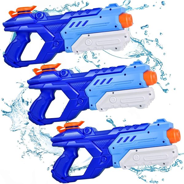 3 Pack Water Guns for Kids Adults - 600CC Squirt Water Toy Gun Super Blaster Soaker Long Range High Capacity Swimming Pool Beach Outdoor Fighting Toy for Boys Girls (Blue)