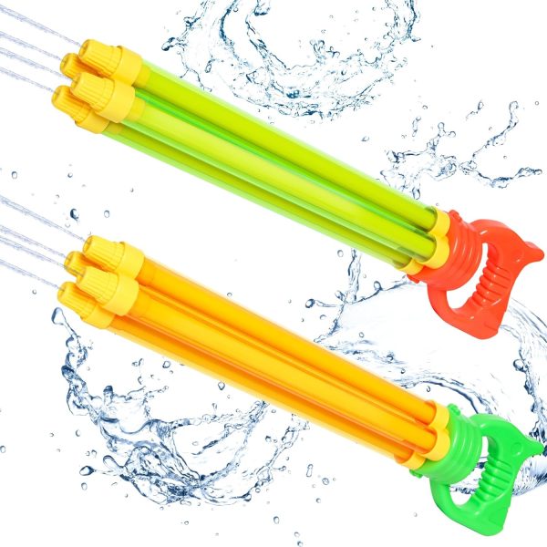 2 Packs Water Guns for Kids Adults,Blast Water from 4 nozzles with Long Range,Squirt Guns Water Blaster Pool Toys High Capacity for Boys Girls