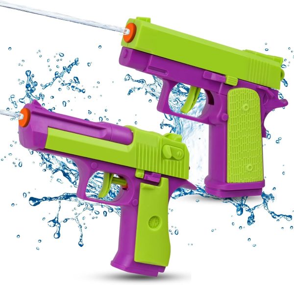 2 Pack Squirt Guns for Kids - Water Gun Water Blaster Soaker Water Pistol Toys for Toddlers Child Boys Girls, Ideal Summer Gifts for Swimming Pool Beach Party Outdoor Shooting Game Water Fighting Toy