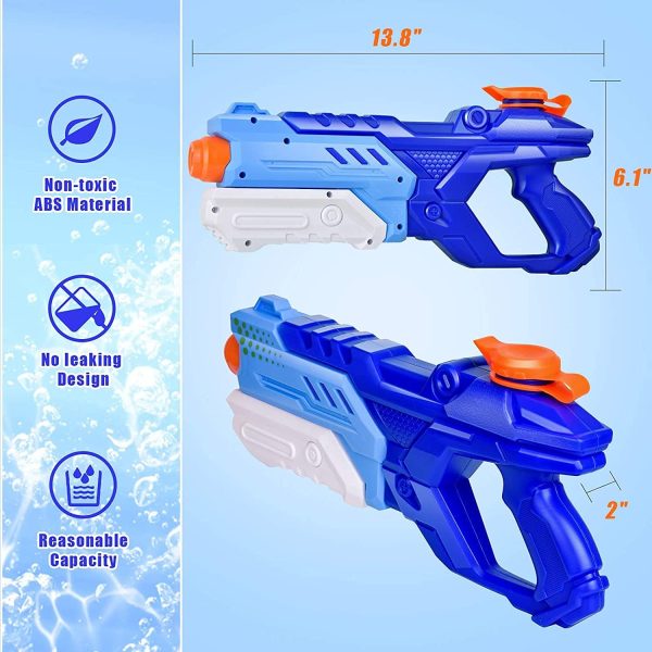 3 Pack Water Guns for Kids Adults - 600CC Squirt Water Toy Gun Super Blaster Soaker Long Range High Capacity Swimming Pool Beach Outdoor Fighting Toy for Boys Girls (Blue)