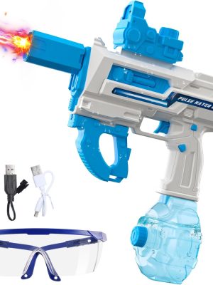 High Powered Electric Water Gun for Adults & Kids with LED Light Muzzle, Automatic Squirt Gun with 26-32FT Long Range,Large Capacity 500CC Water Tank, Perfect for Summer Pool, Beach, Backyard