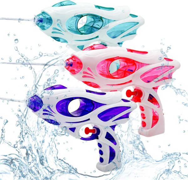 3 Pack Water Guns for Kids and Adults, 200cc/20ft Squirt Guns with Trigger Squirt Guns for Boys Girls, Long Range Super Water Blaster Soaker Water Pistol Summer Toys for Swimming Pool Beach（Style 2）