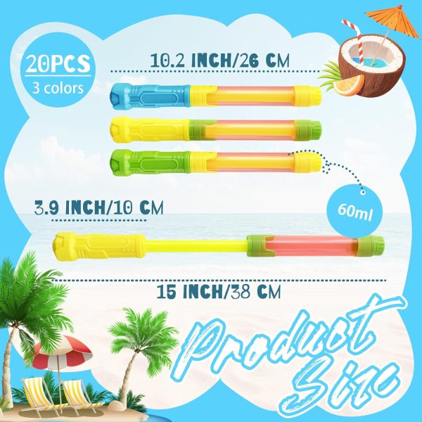 20 Pack Water Gun for Kids,10.2 Inch Water Toys Squirt Gun,Water Soaker Blaster Guns for Summer Activities,Swimming Pool,Beach,Outdoor Games