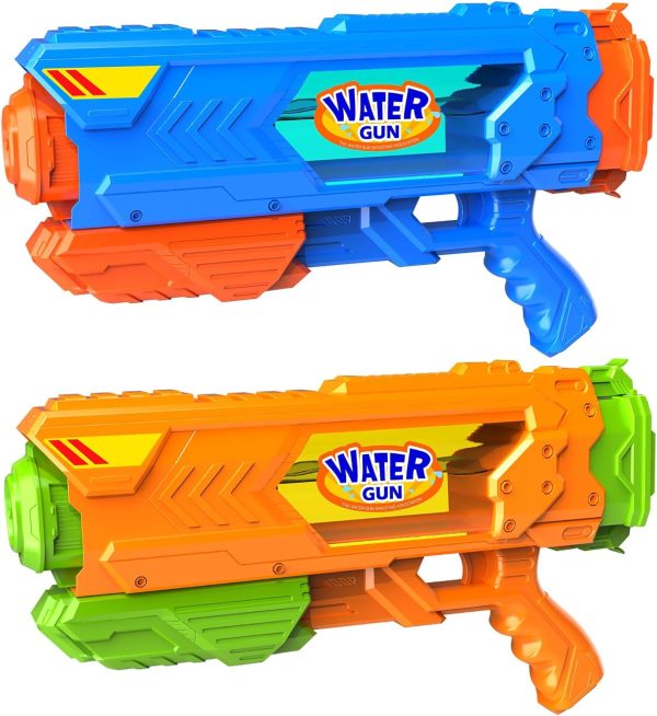 Super Water Gun for Kids Adults, Fast-Fill 1200cc High Capacity & 35ft Range, 2 Pack Super Water Guns Soaker Squirt Guns Blaster for Boys Girls Summer Outdoor Swimming Pool Water Toys