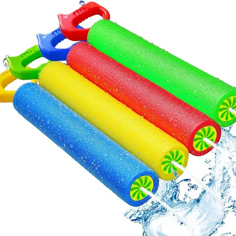 4-Pack Water Blaster Soaker Guns Set,15'' Water Guns with Plastic Handle Outdoor Swimming Pool Beach Summer Fun Party Games