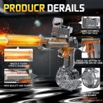 Powerful Electric Water Gun, Glowing Silencer, Automatic Squirt Gun up to 32Ft Long Range, 300 Water Shots, Classic Strong Squirt Gun, Summer Outdoor Swimming Pool Water Toy for Adult/Kids Gray