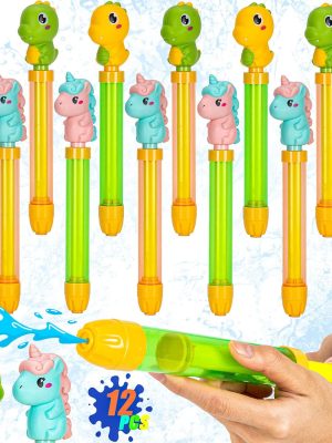 12 Pack Super Water Soaker Blaster Squirt Guns, Dinosaur Unicorn Water Shooters for Kids Bulk Summer Outdoor Swimming Water Game Fighting Play Toys
