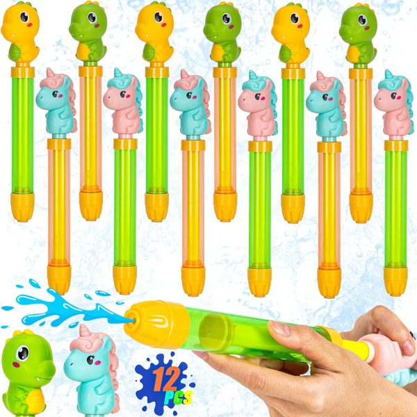 12 Pack Super Water Soaker Blaster Squirt Guns, Dinosaur Unicorn Water Shooters for Kids Bulk Summer Outdoor Swimming Water Game Fighting Play Toys