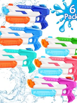600cc Water Gun for Kids Adults：6 Pack Squirt Blasters Super Water Gun Soaker with Long Range High Capacity for Boys Girls Summer Swimming Pool Beach Outdoor Water Fighting Play Toys Party Favors