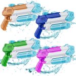 Water Guns for Kids Adults, 4 Pack 400CC Long Range High Capacity Squirt Guns Toy, Pool Toys Water Toys for Swimming Pool Beach Sand Outdoor, Summer Gifts for Boys Girls