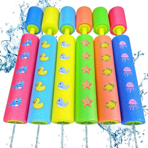 6 Pack Animal Foam Water Blaster, Super Foam Soakers Squirt Guns, Pool Toys Games Summer Fun for Kids Boys Girls Adults
