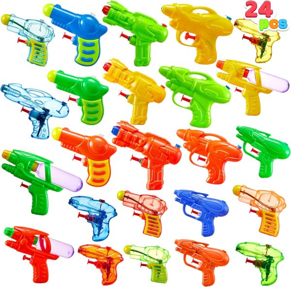 24 Packs Water Gun Party Favors, Assorted Colors Mini Water Blasters Summer Squirt Soaker Fighting Beach Pool Toys for Kids